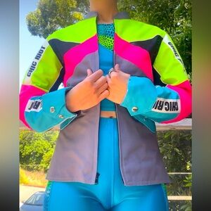 Neon Chic Riot biker protective jacket with armor!
